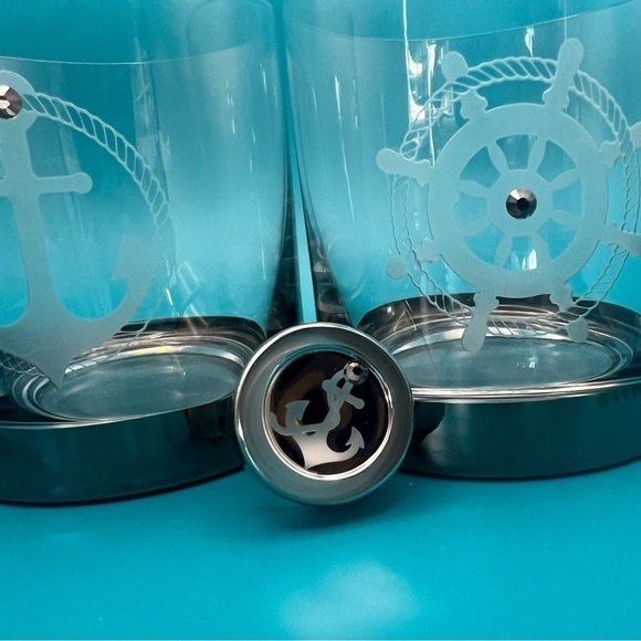 Nautical Whiskey Glasses Set–Anchor & Ship Wheel | Preciosa Crystal Barware Gift - Picture 11 of 16